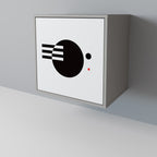 BLACK AND WHITE COMBINATION 1-Door Sideboard in Grey Finish