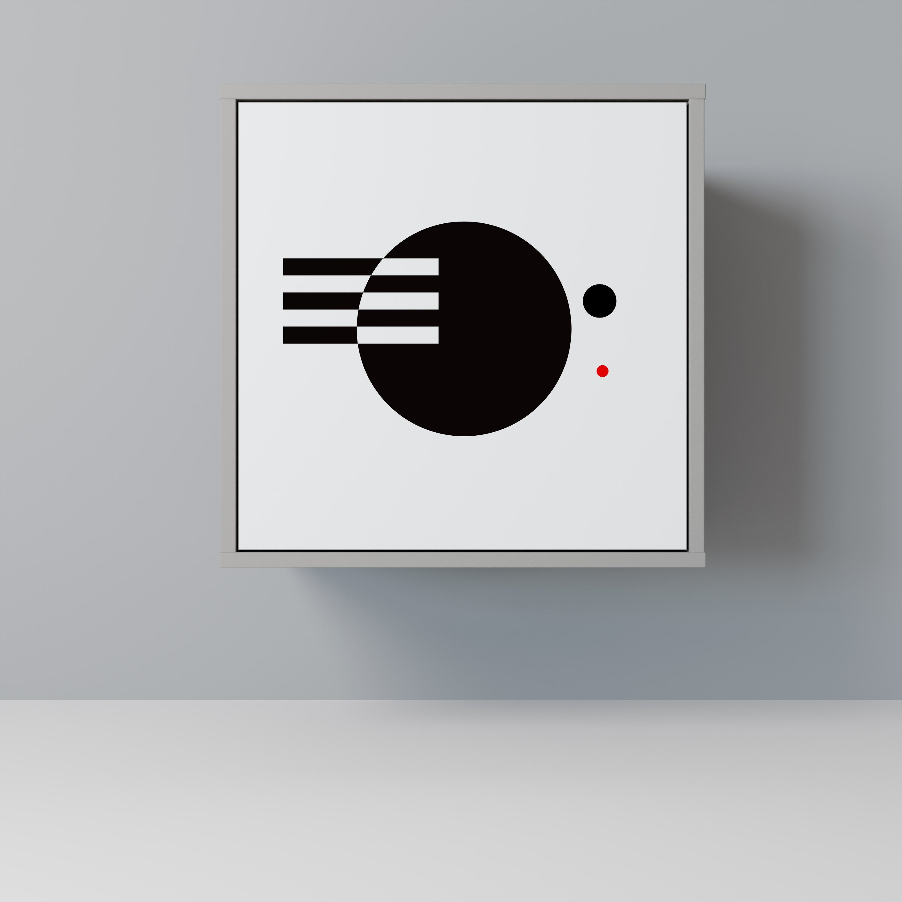 BLACK AND WHITE COMBINATION Aparador de 1 Porta em Acabamento Cinzento