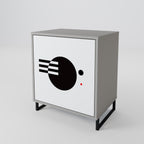 BLACK AND WHITE COMBINATION 1-Door Sideboard in Grey Finish
