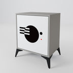 BLACK AND WHITE COMBINATION 1-Door Sideboard in Grey Finish