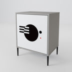 BLACK AND WHITE COMBINATION 1-Door Sideboard in Grey Finish