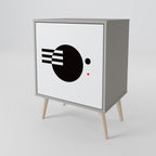 BLACK AND WHITE COMBINATION 1-Door Sideboard in Grey Finish