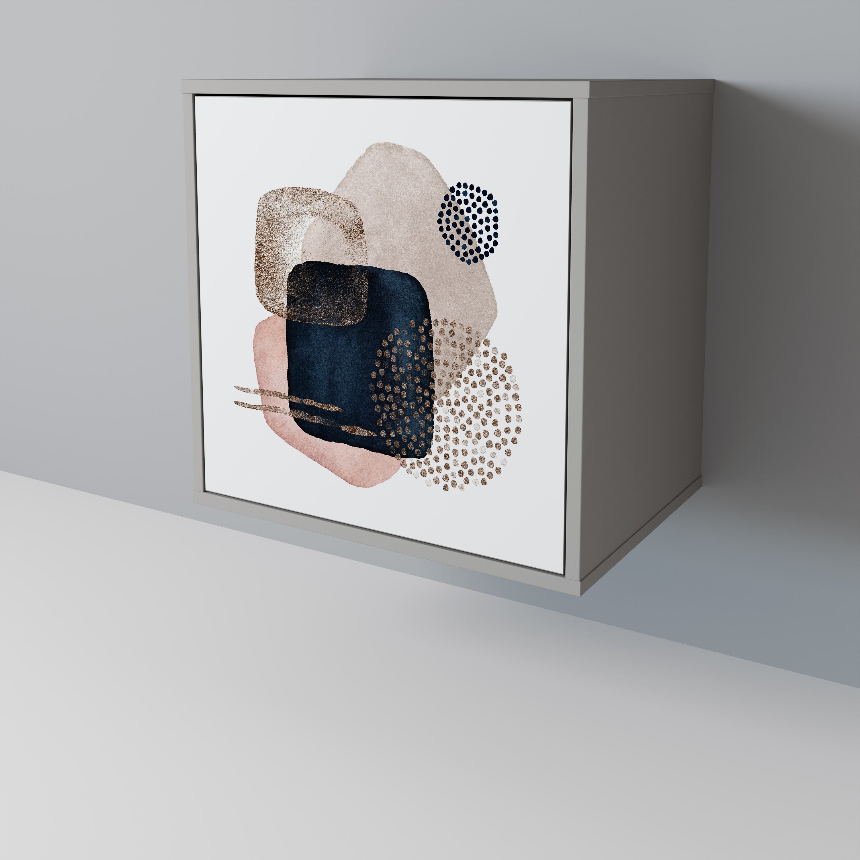 COLORFUL SHAPES Aparador de 1 Porta em Acabamento Cinzento