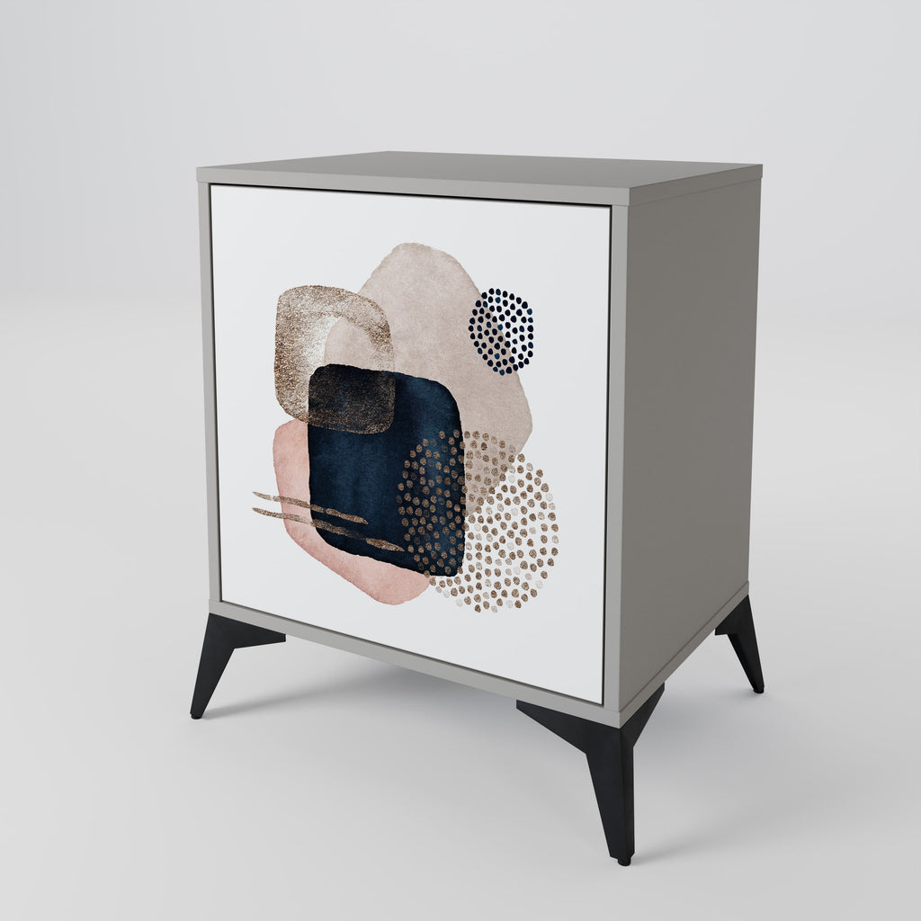 COLORFUL SHAPES Aparador de 1 Porta em Acabamento Cinzento