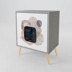 COLORFUL SHAPES Aparador de 1 Porta em Acabamento Cinzento