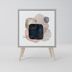 COLORFUL SHAPES Aparador de 1 Porta em Acabamento Cinzento