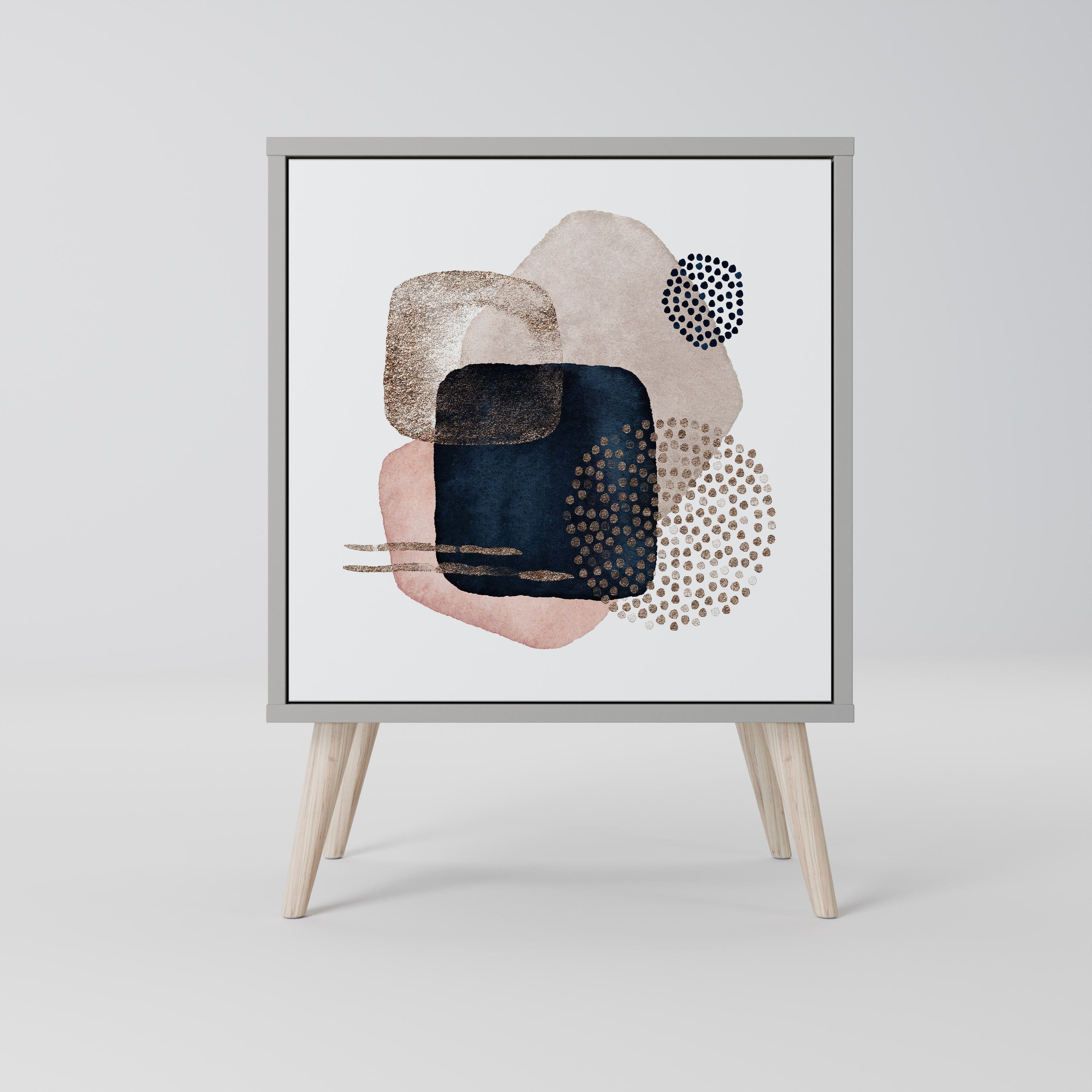 COLORFUL SHAPES 1-Door Sideboard in Grey Finish