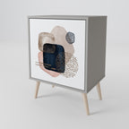 COLORFUL SHAPES Aparador de 1 Porta em Acabamento Cinzento