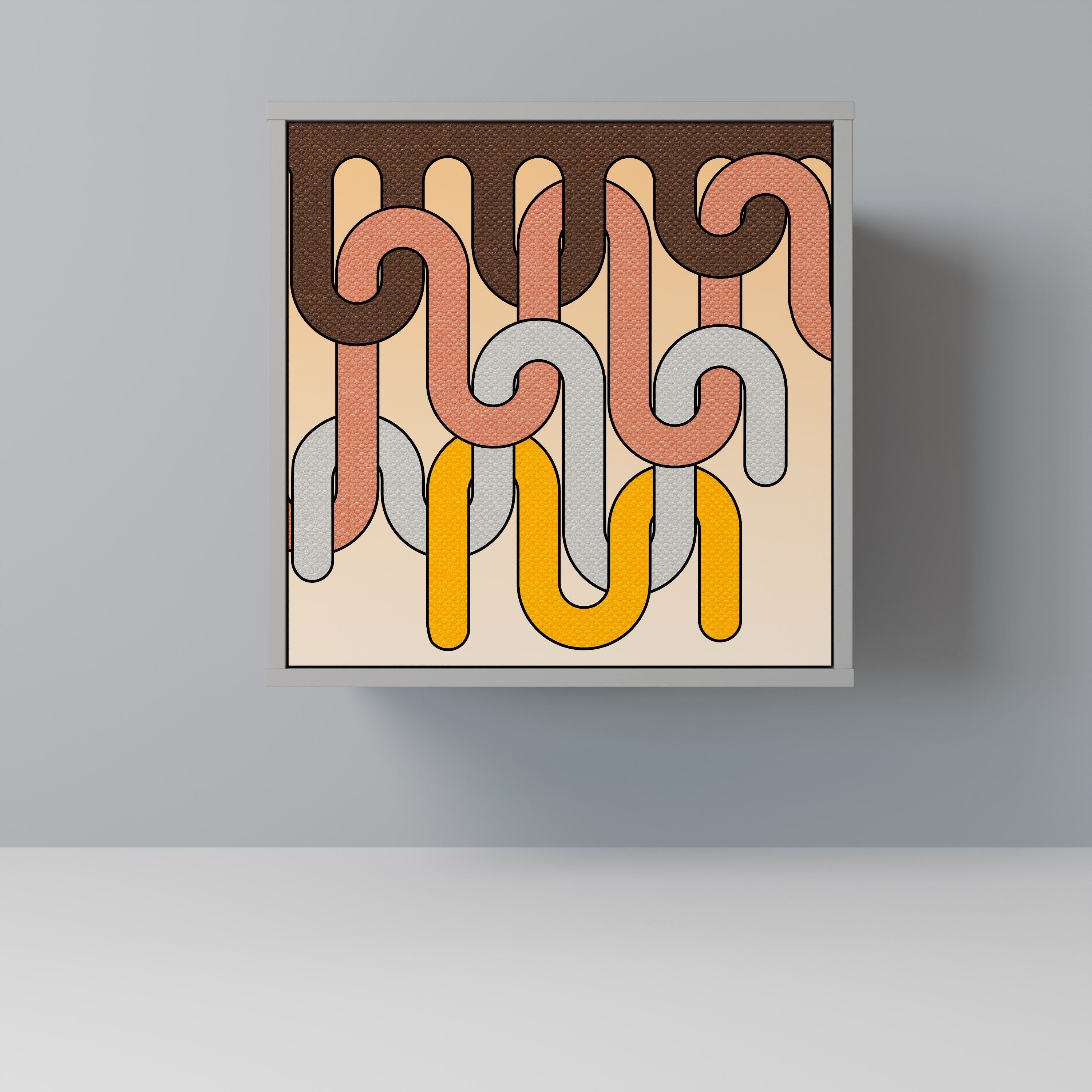 COLORFUL STRINGS 1-Door Sideboard in Grey Finish