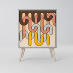 COLORFUL STRINGS Aparador de 1 Porta em Acabamento Cinzento