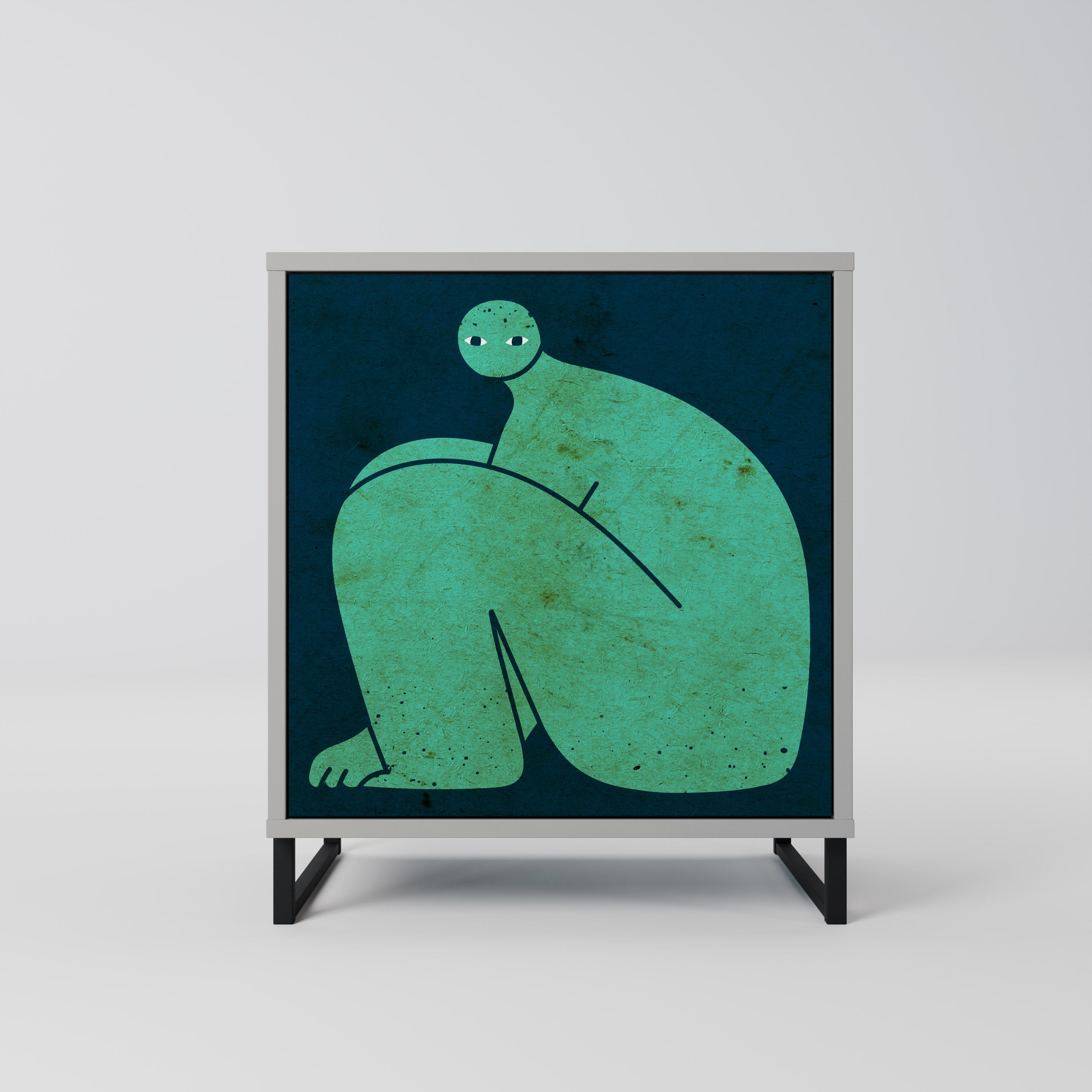 TOGETHER BUT SEPARATELY Aparador de 1 Porta em Acabamento Cinzento