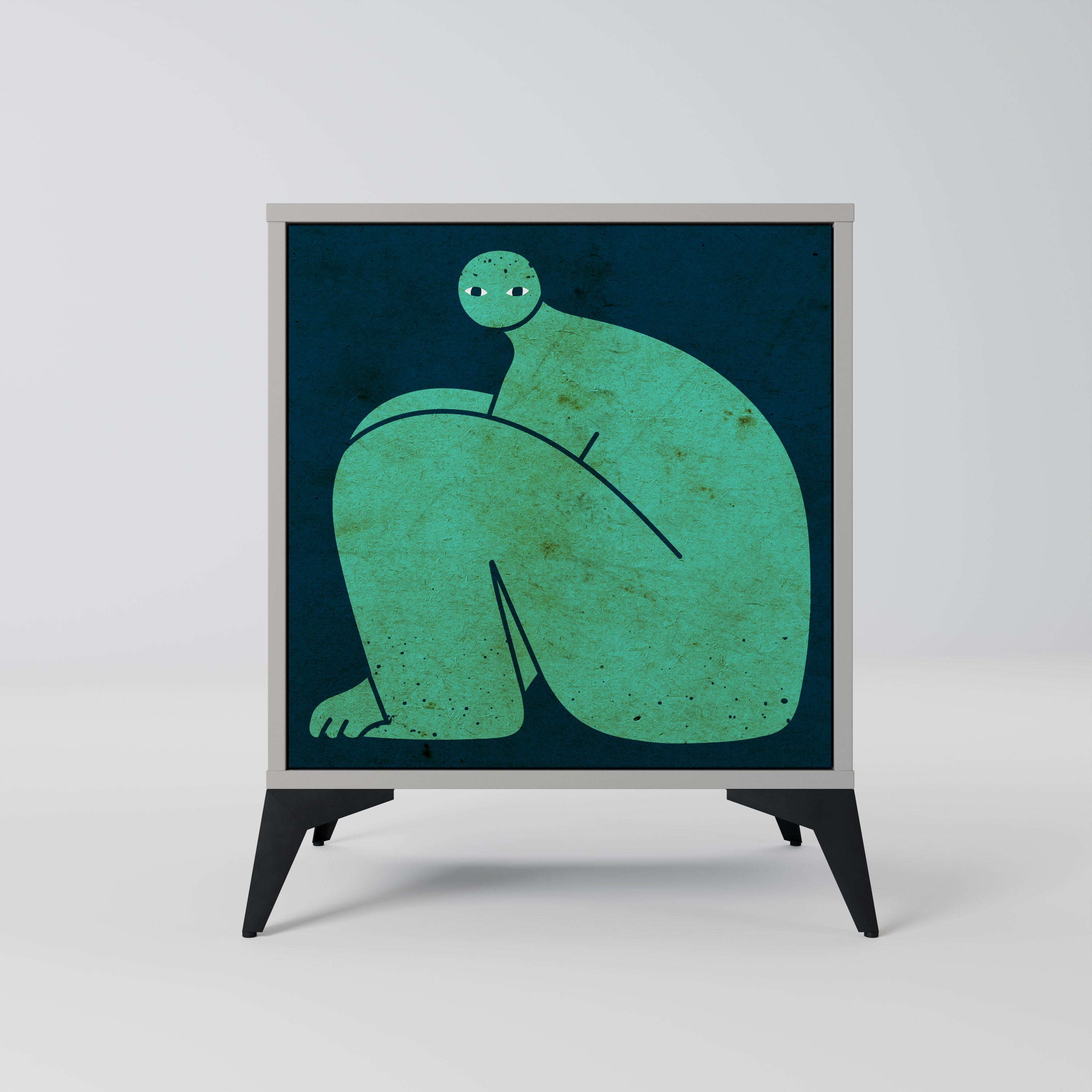 TOGETHER BUT SEPARATELY Aparador de 1 Porta em Acabamento Cinzento