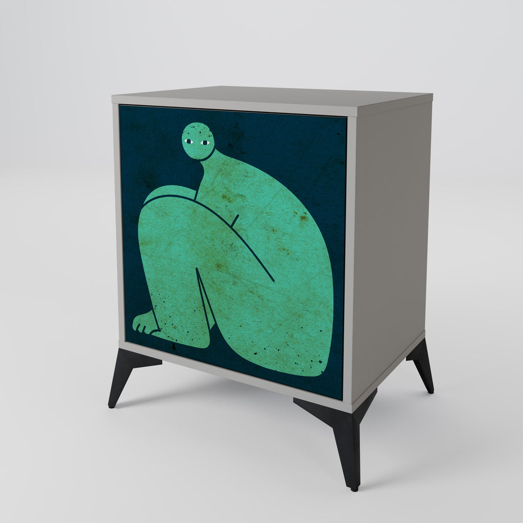 TOGETHER BUT SEPARATELY Aparador de 1 Porta em Acabamento Cinzento