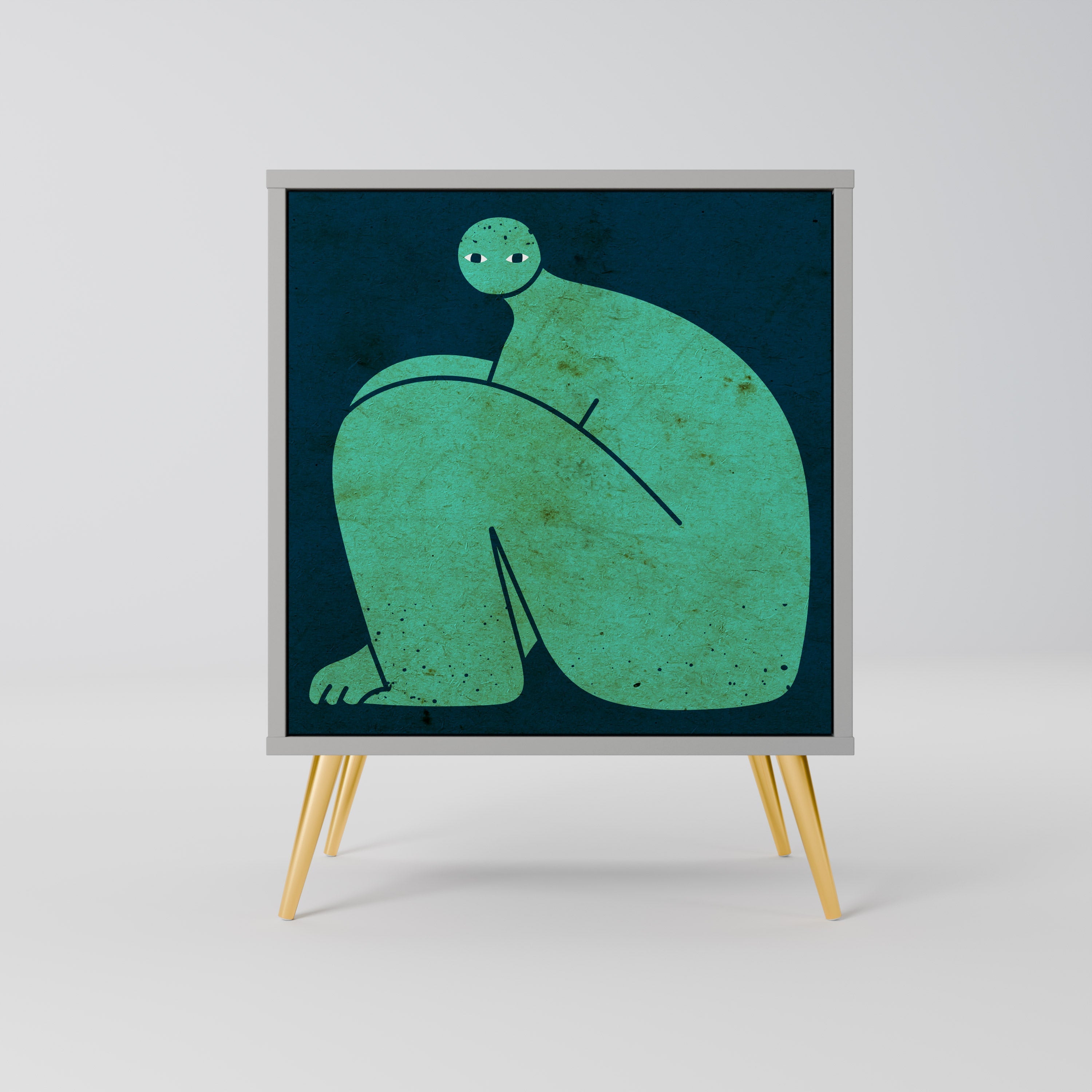 TOGETHER BUT SEPARATELY Aparador de 1 Porta em Acabamento Cinzento