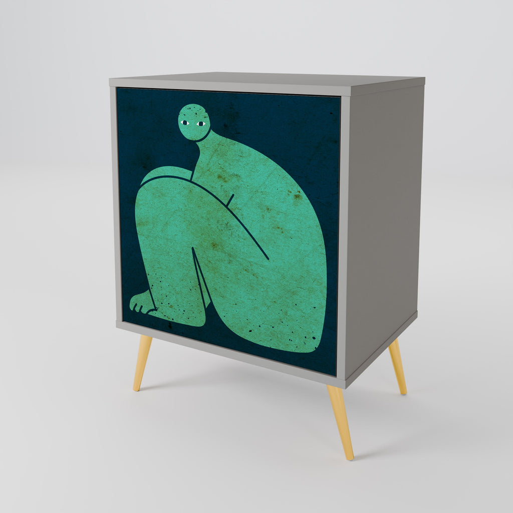 TOGETHER BUT SEPARATELY Aparador de 1 Porta em Acabamento Cinzento