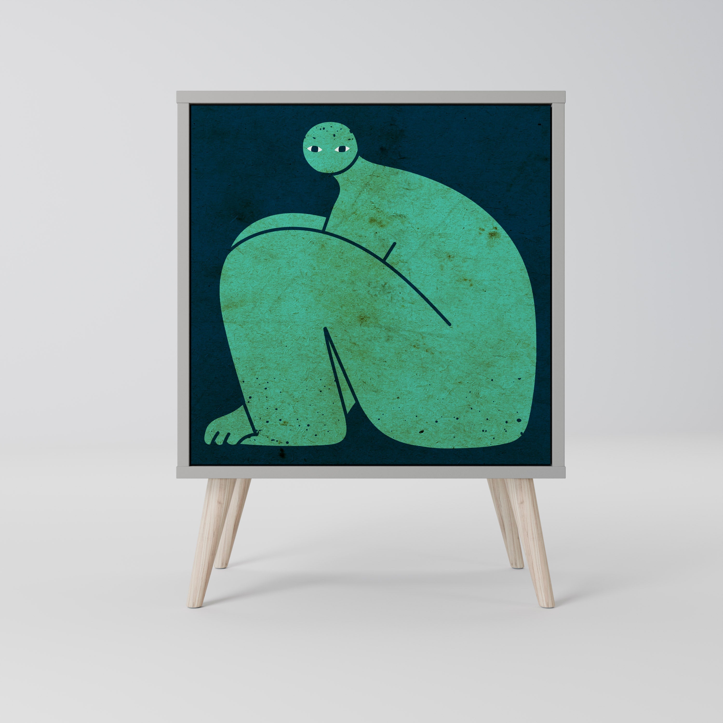 TOGETHER BUT SEPARATELY Aparador de 1 Porta em Acabamento Cinzento