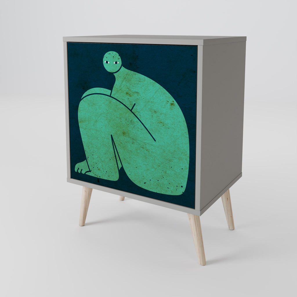 TOGETHER BUT SEPARATELY Aparador de 1 Porta em Acabamento Cinzento