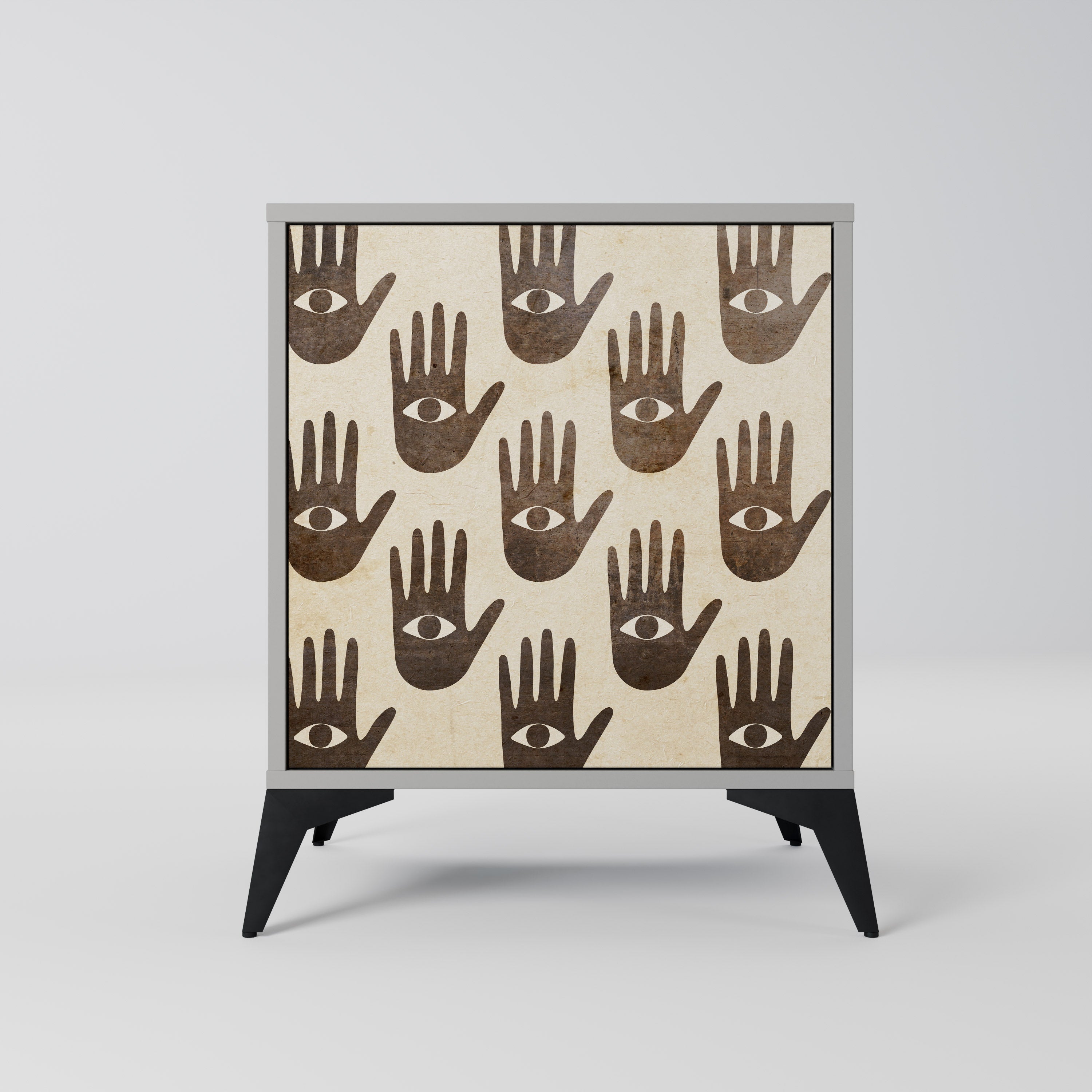 SEE MORE 1-Door Sideboard in Grey Finish