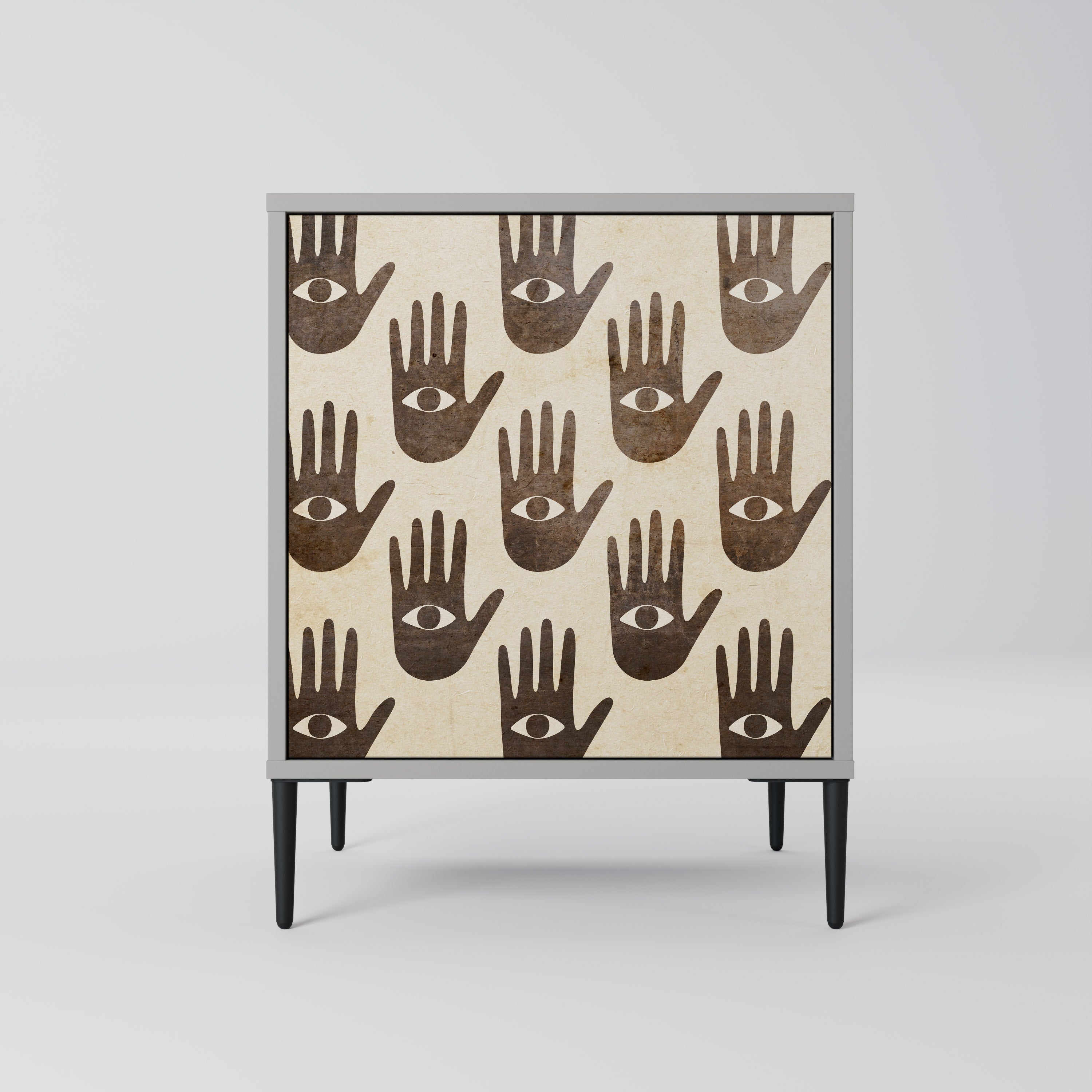 SEE MORE 1-Door Sideboard in Grey Finish