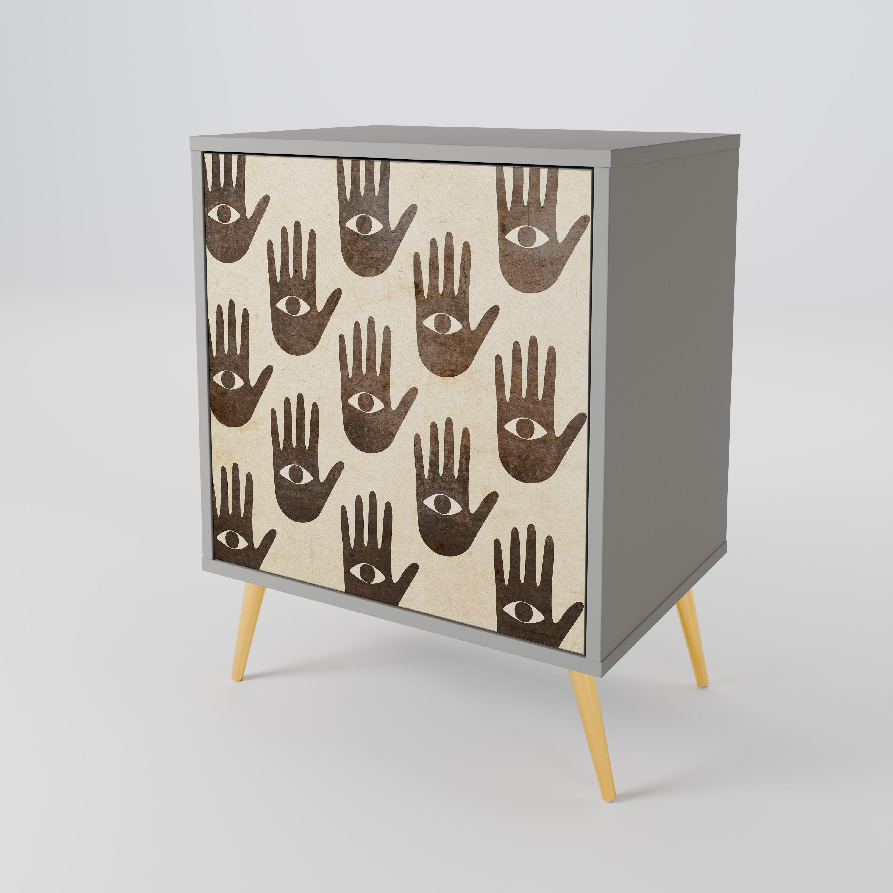 SEE MORE 1-Door Sideboard in Grey Finish