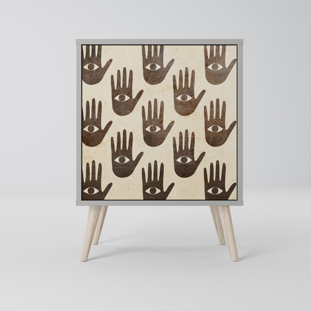 SEE MORE Aparador de 1 Porta em Acabamento Cinzento