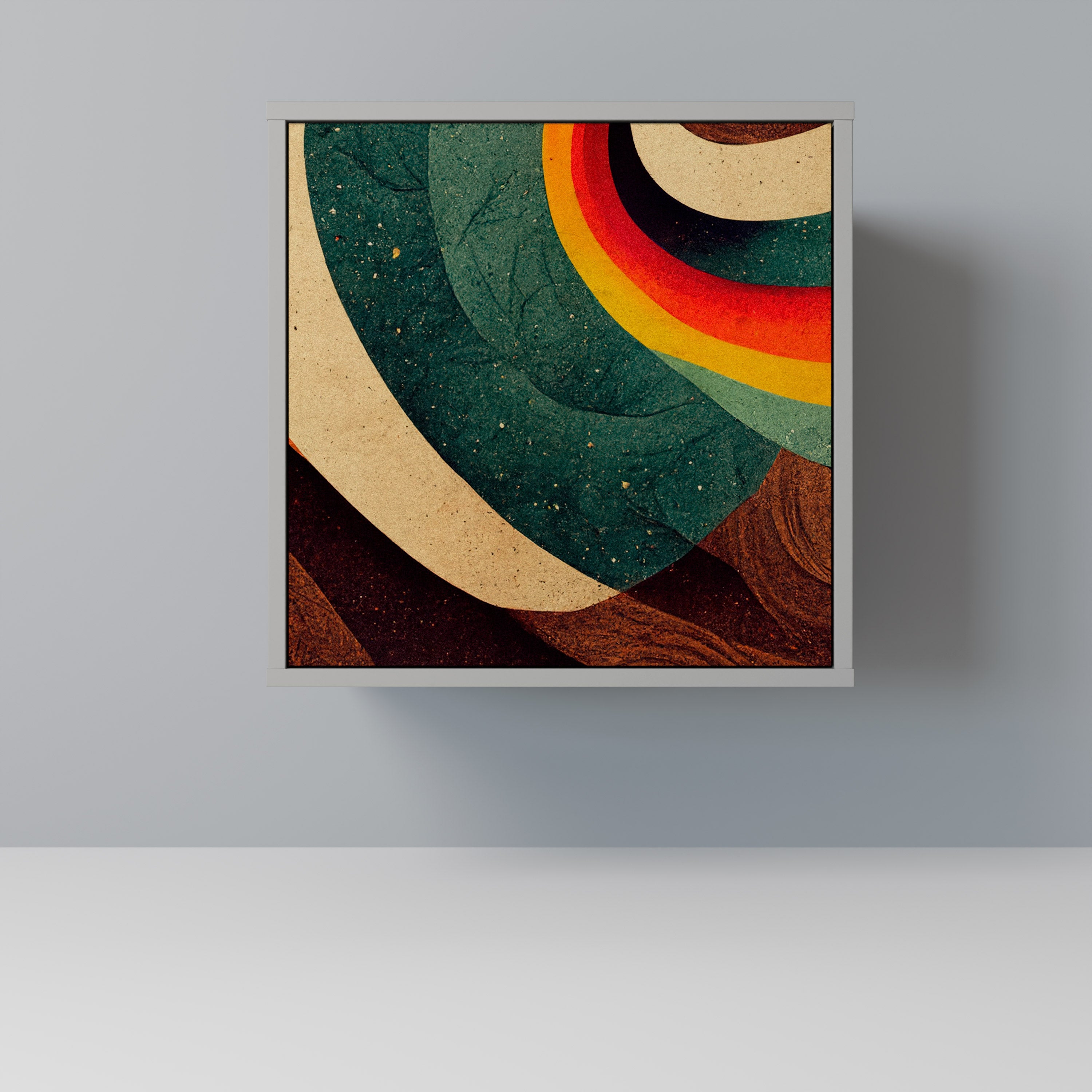 COLORFUL STRANDS 1-Door Sideboard in Grey Finish