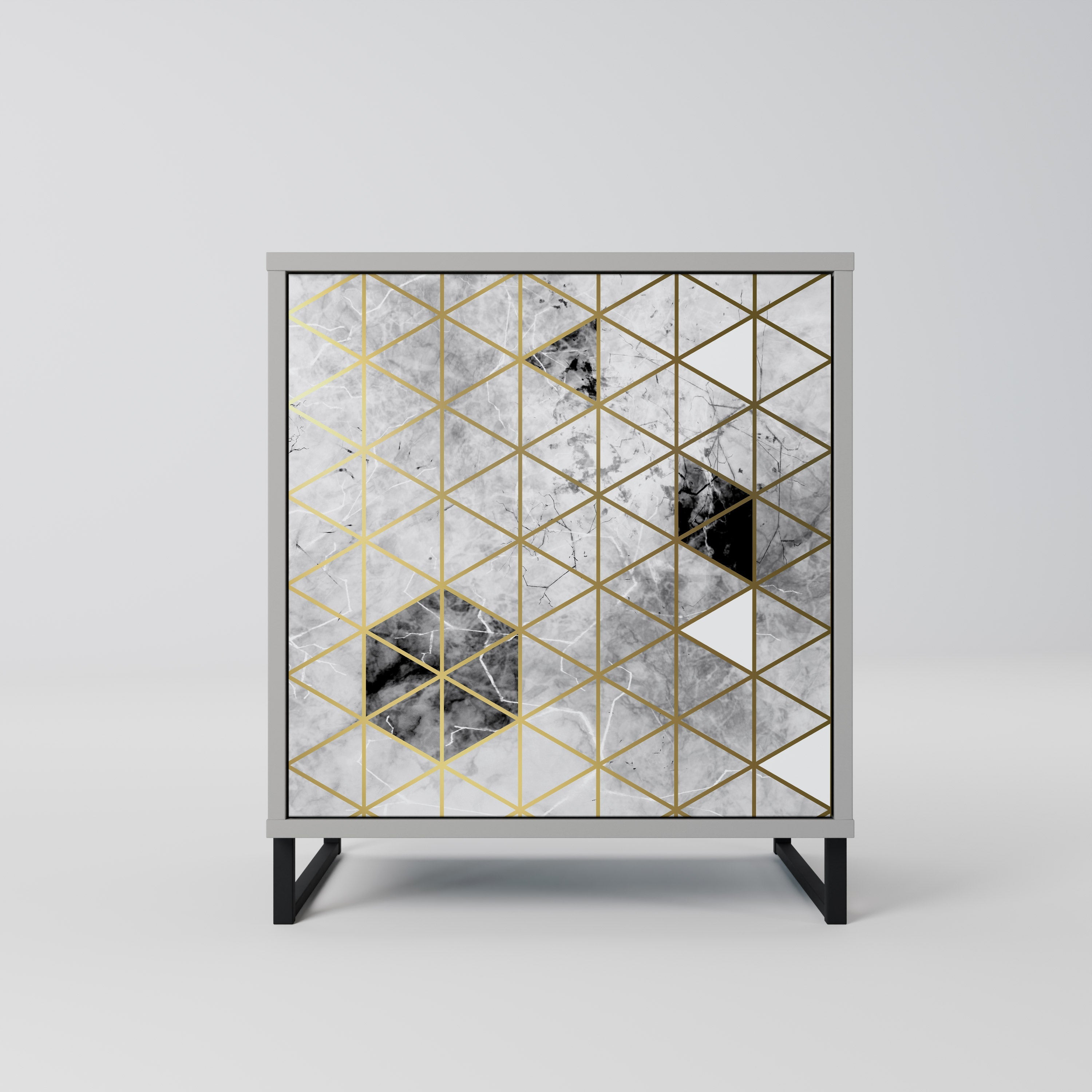 ASHEN ARIA 1-Door Sideboard in Grey Finish