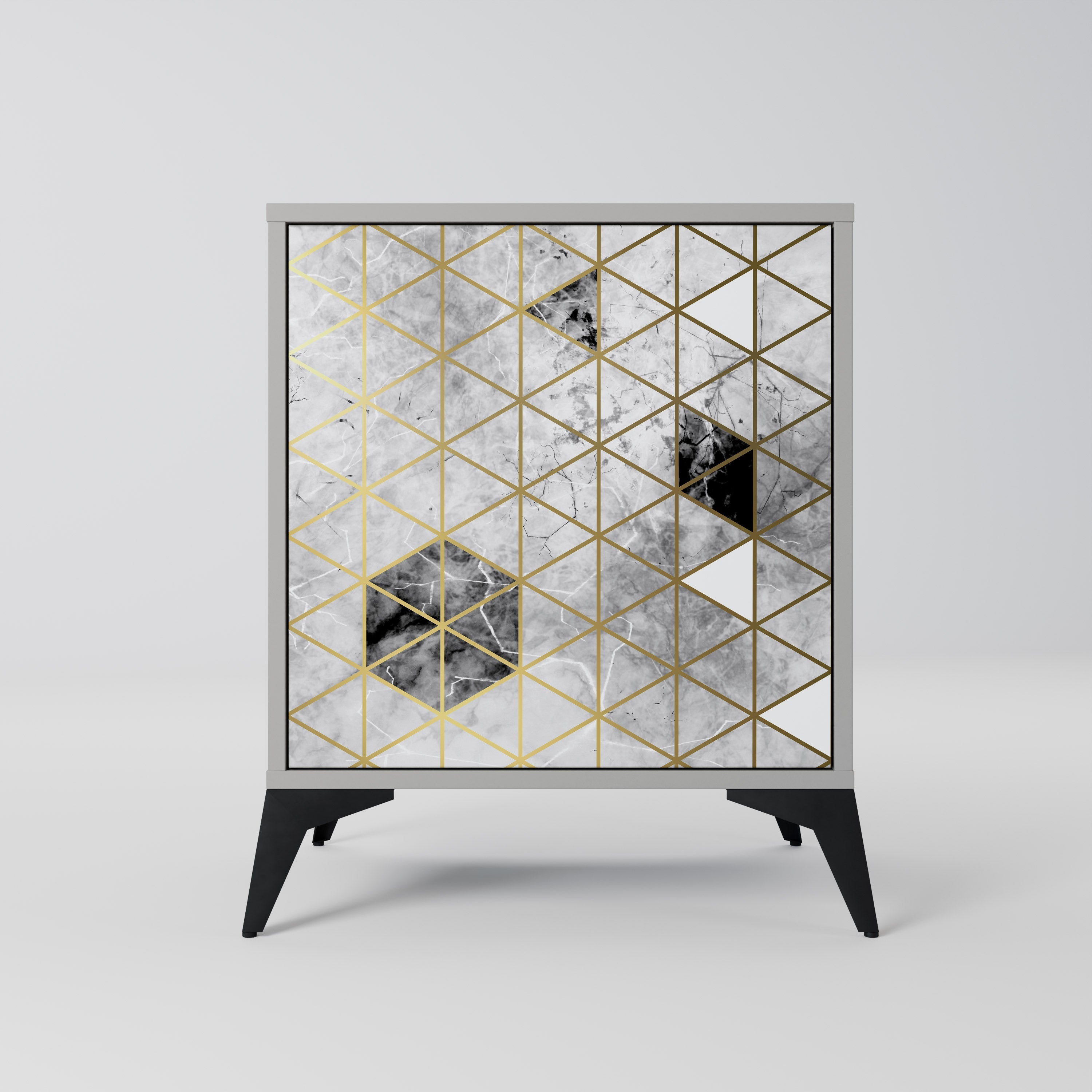 ASHEN ARIA 1-Door Sideboard in Grey Finish