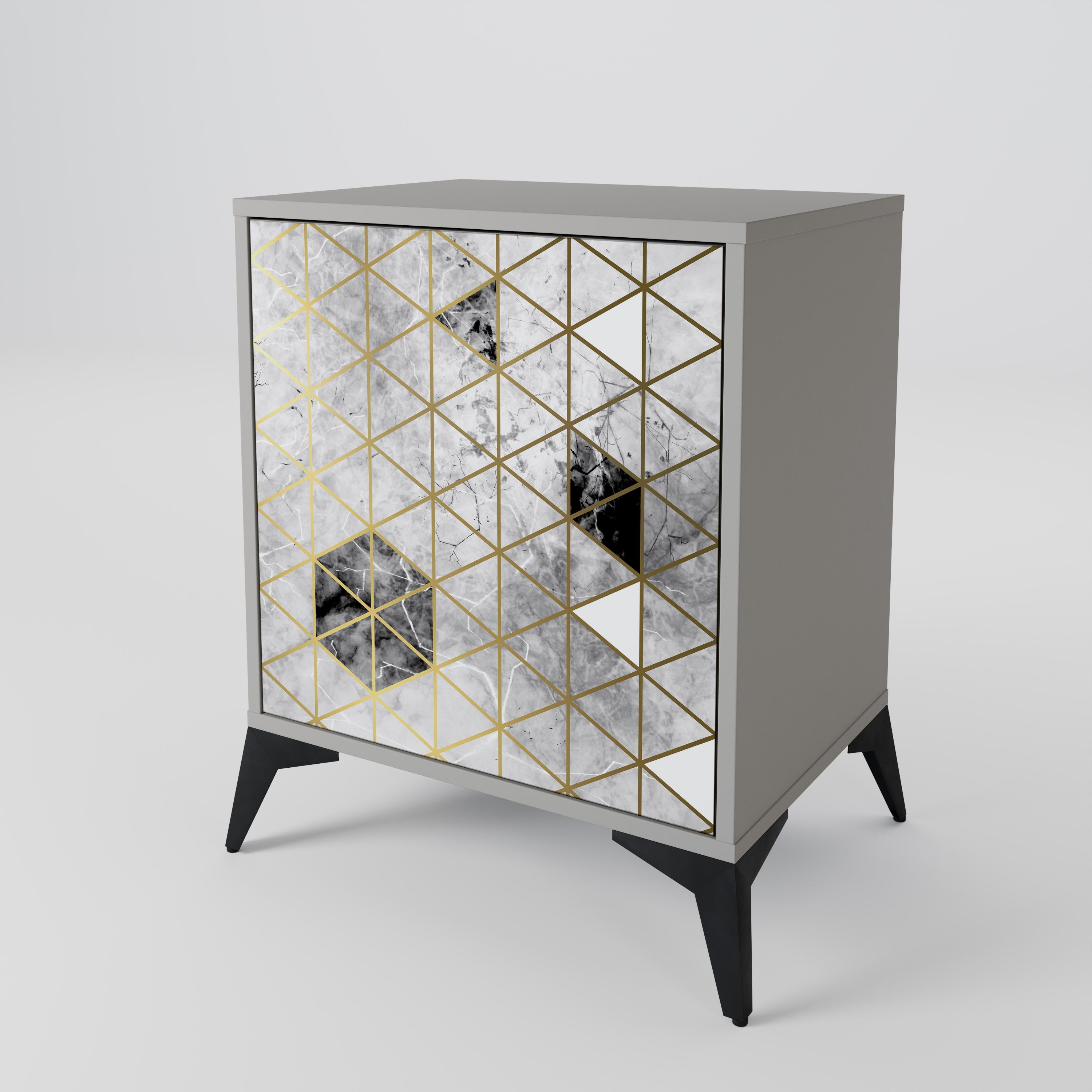 ASHEN ARIA 1-Door Sideboard in Grey Finish