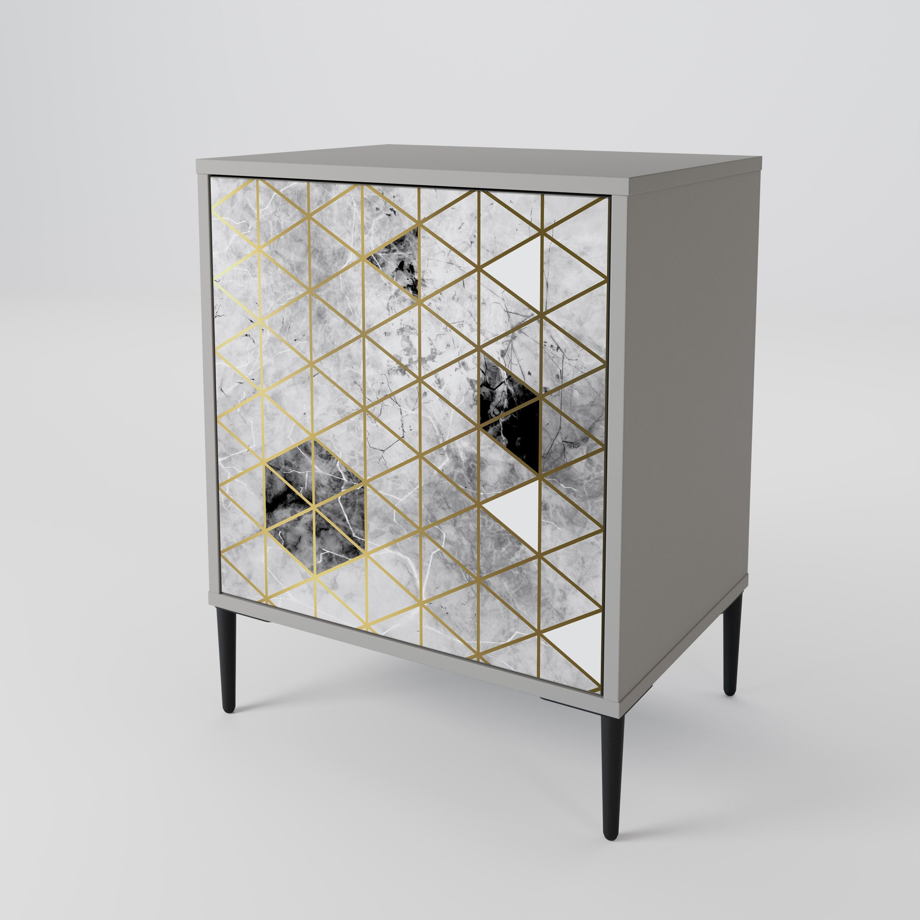 ASHEN ARIA 1-Door Sideboard in Grey Finish