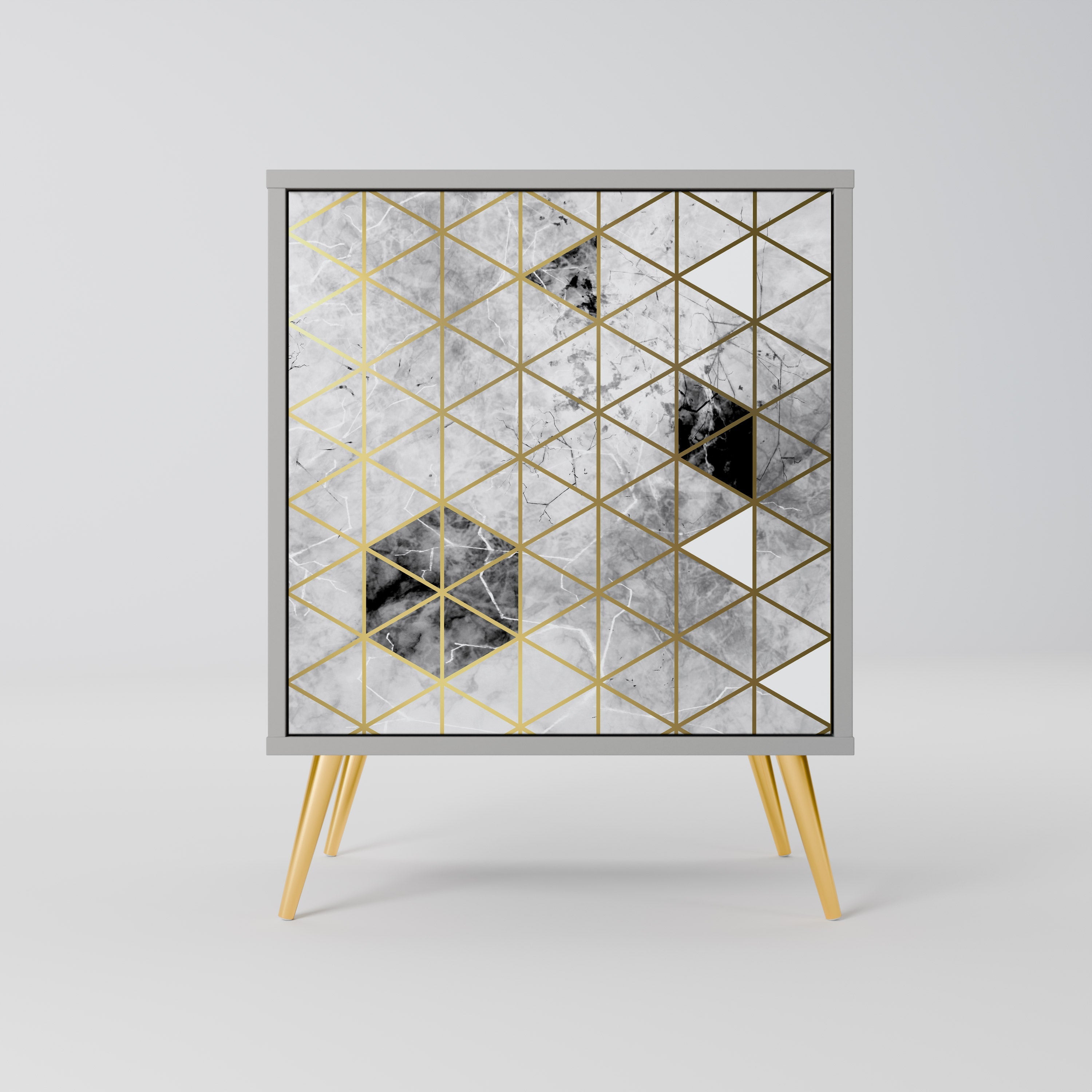 ASHEN ARIA 1-Door Sideboard in Grey Finish