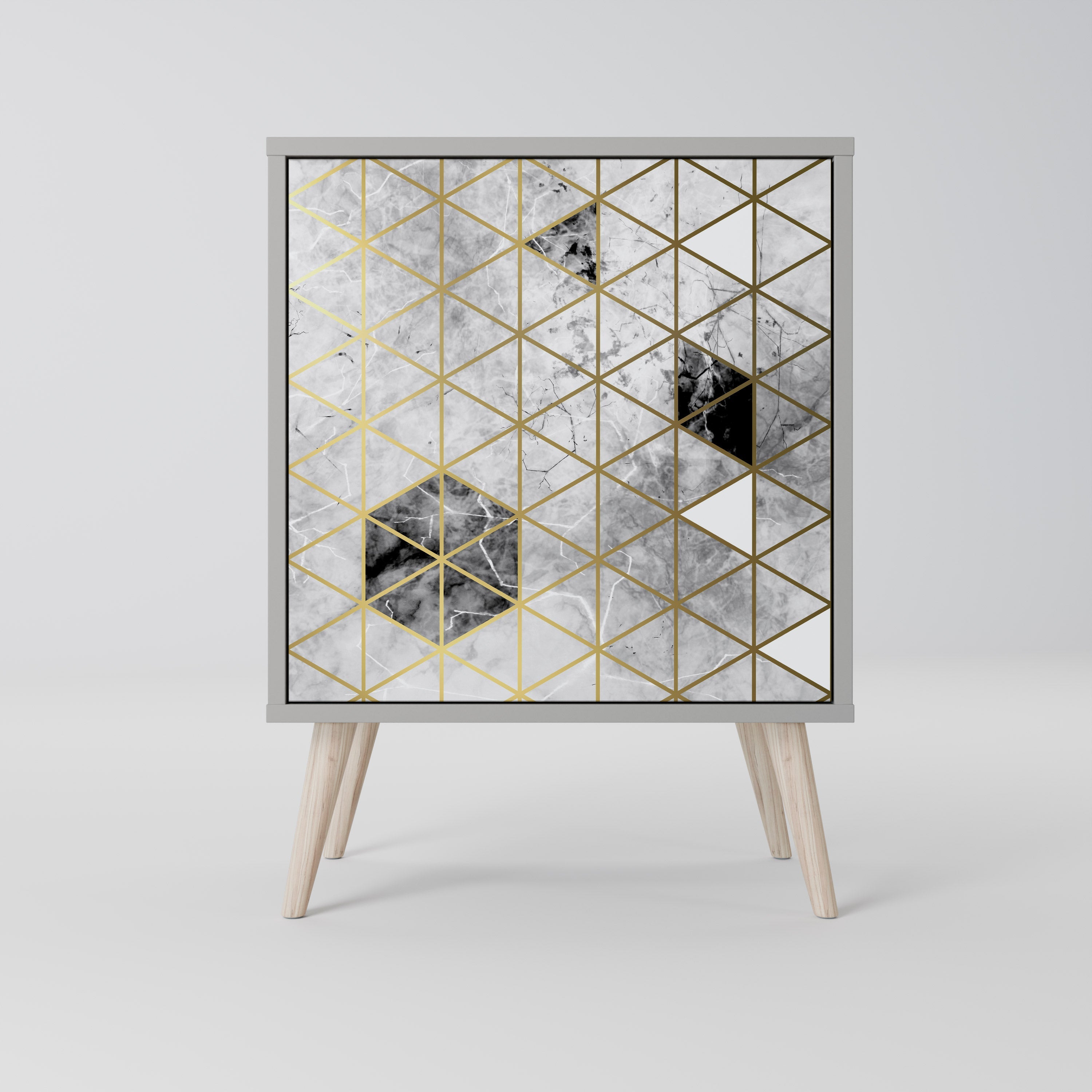 ASHEN ARIA 1-Door Sideboard in Grey Finish