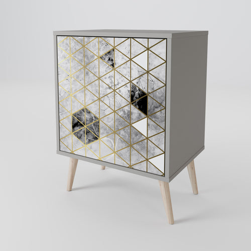 ASHEN ARIA 1-Door Sideboard in Grey Finish