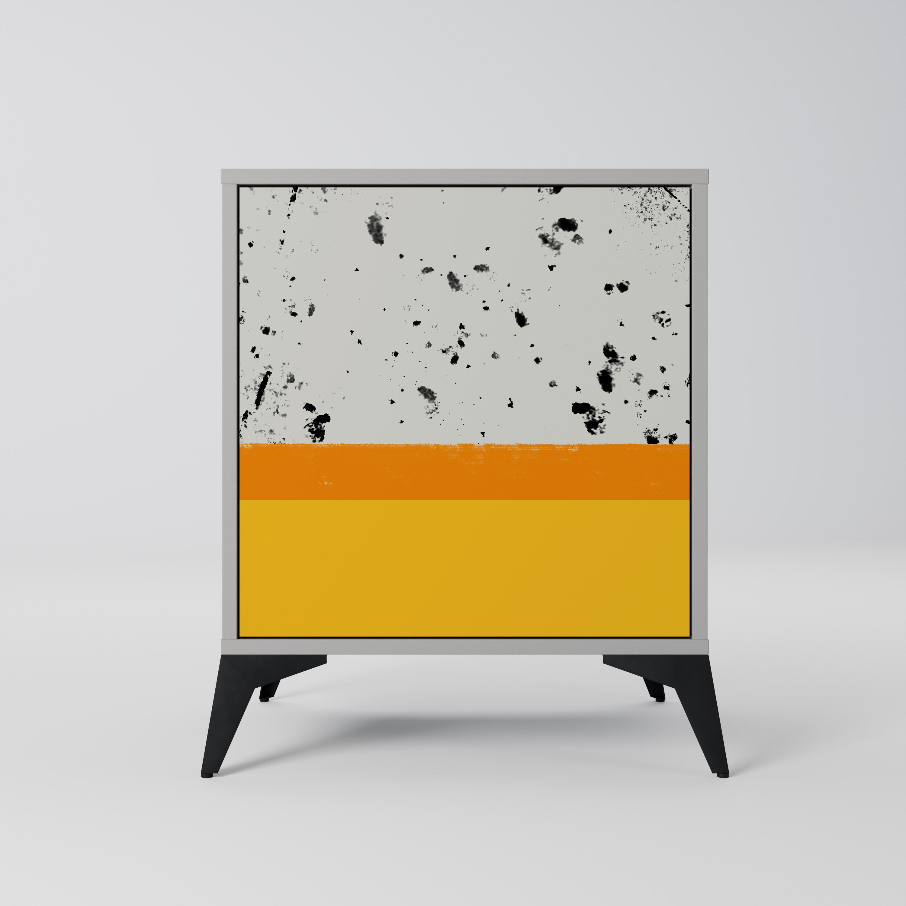 DYED BY ORANGE 1-Door Sideboard in Grey Finish
