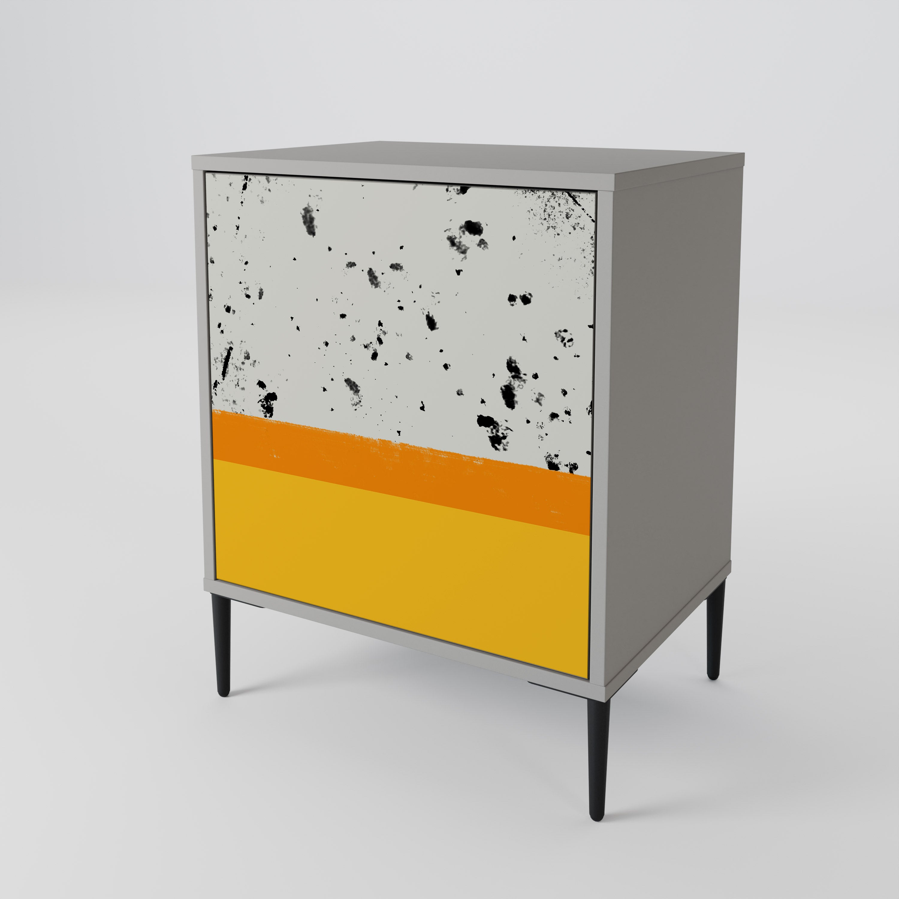 DYED BY ORANGE 1-Door Sideboard in Grey Finish