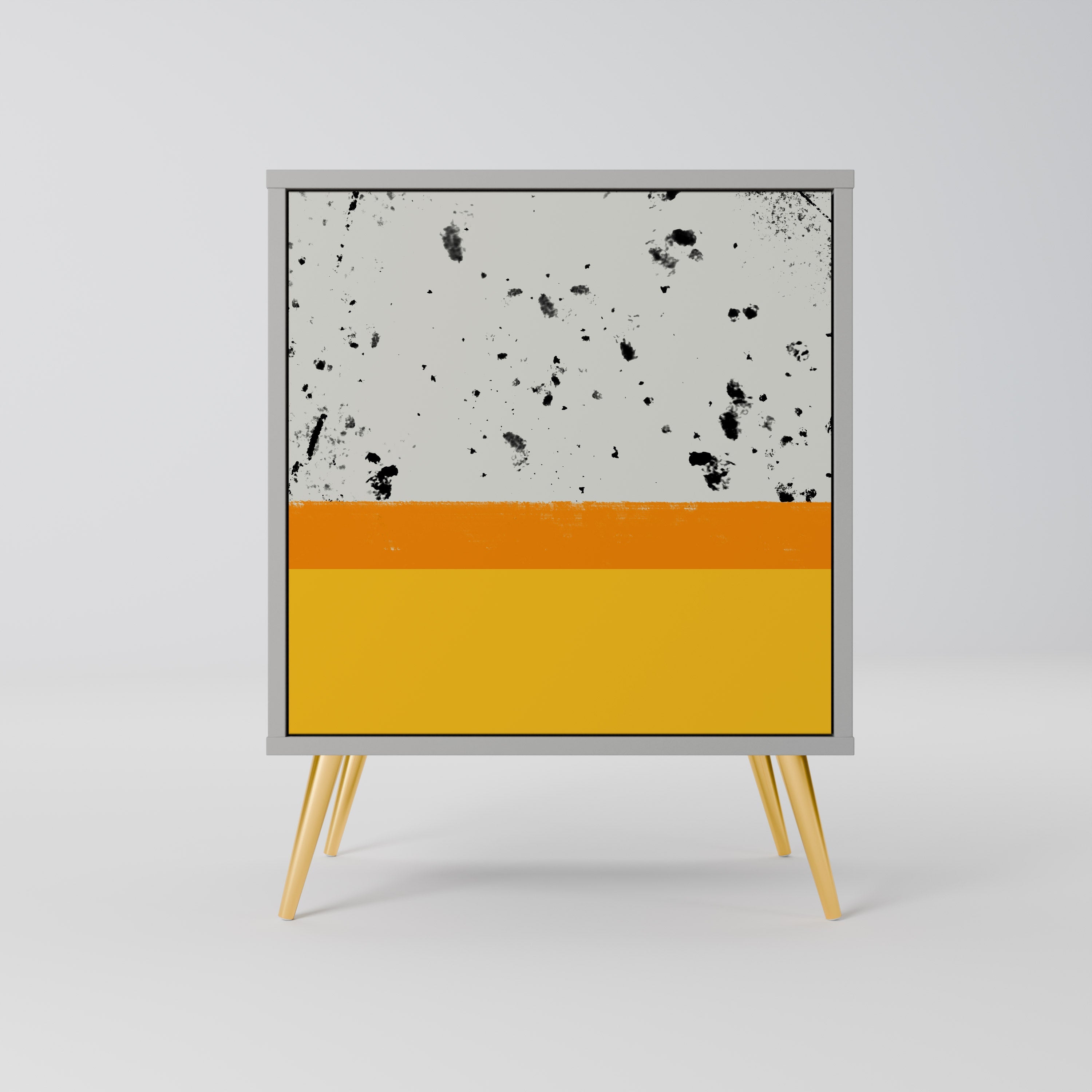 DYED BY ORANGE 1-Door Sideboard in Grey Finish
