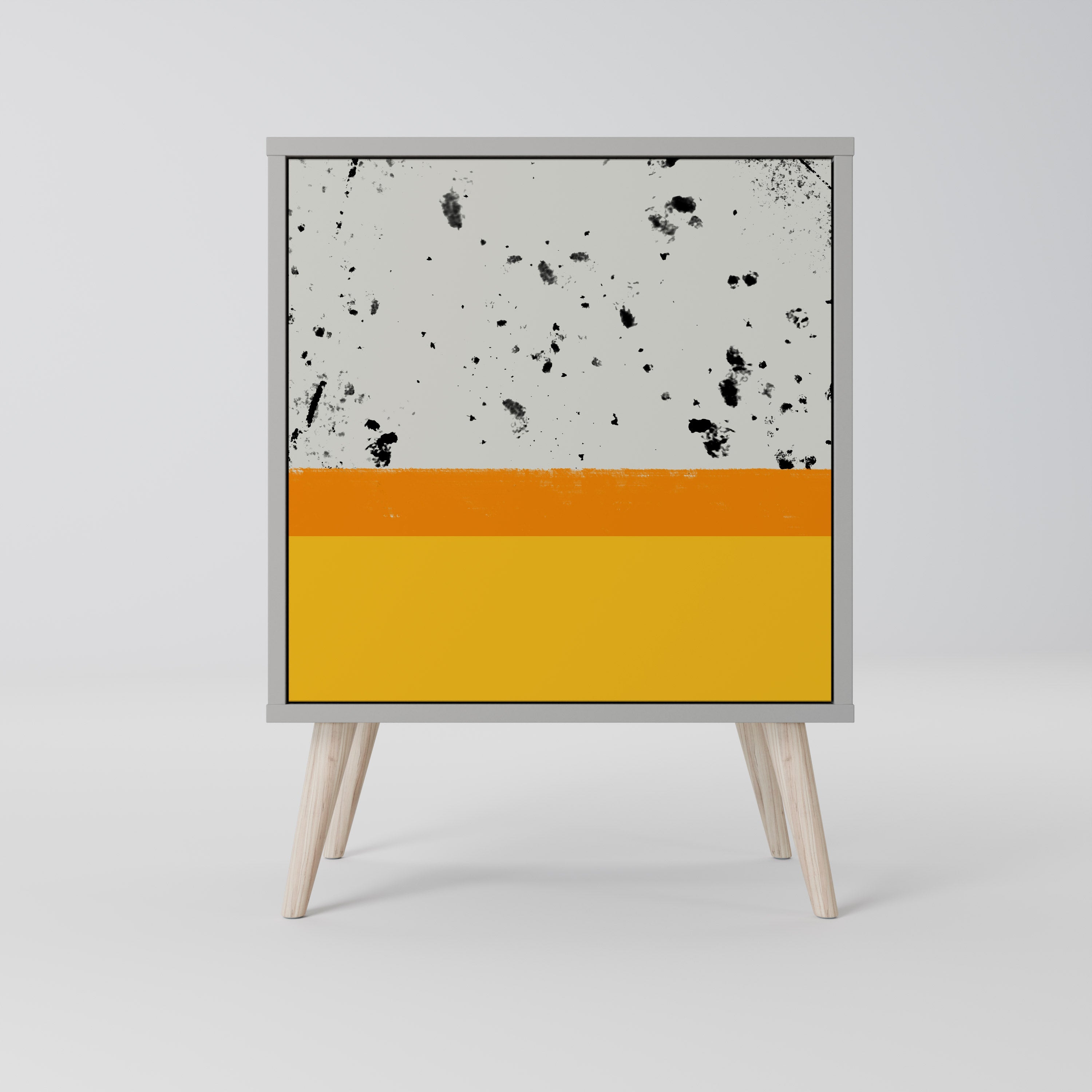 DYED BY ORANGE 1-Door Sideboard in Grey Finish