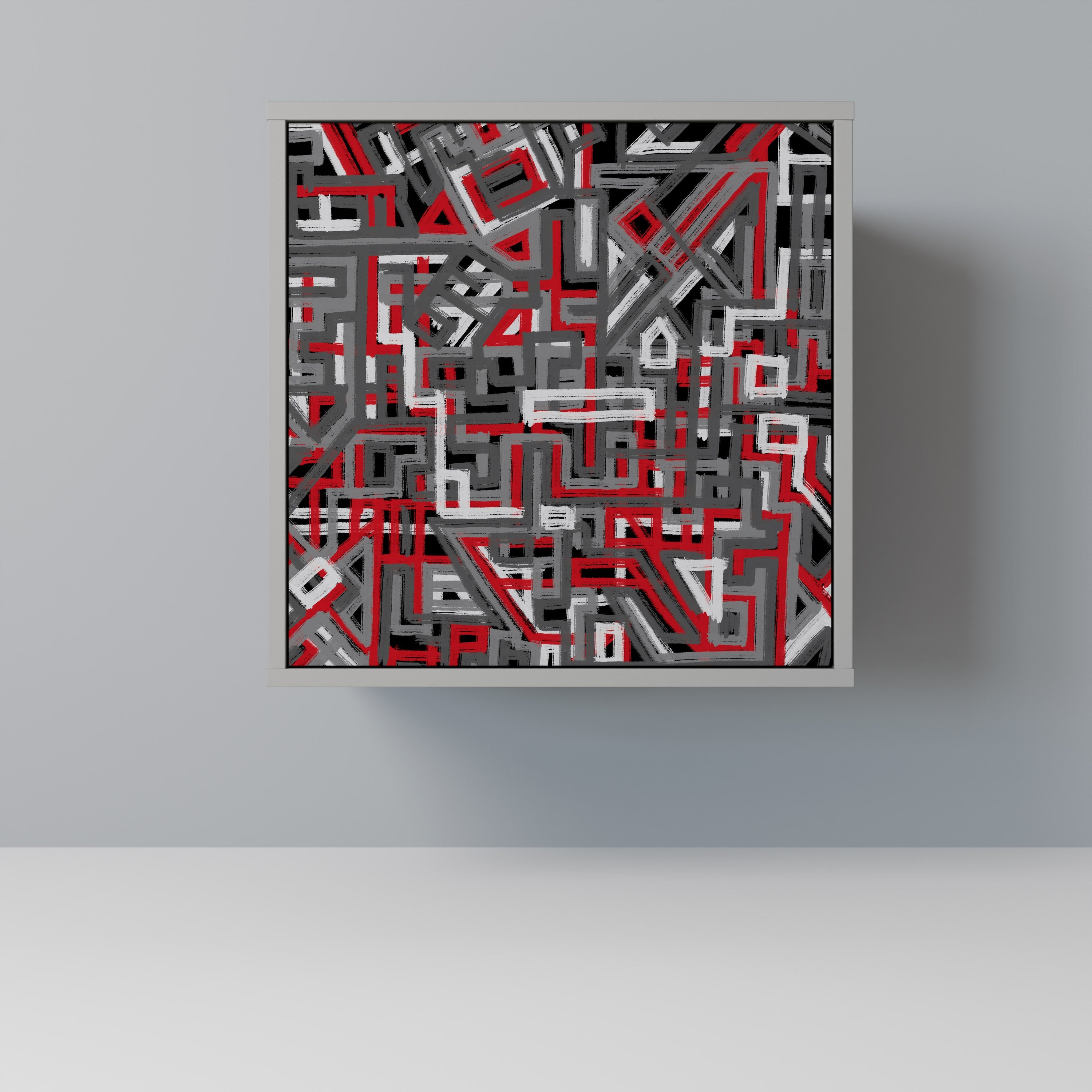 BROKEN LINES Aparador de 1 Porta em Acabamento Cinzento