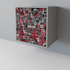 BROKEN LINES 1-Door Sideboard in Grey Finish