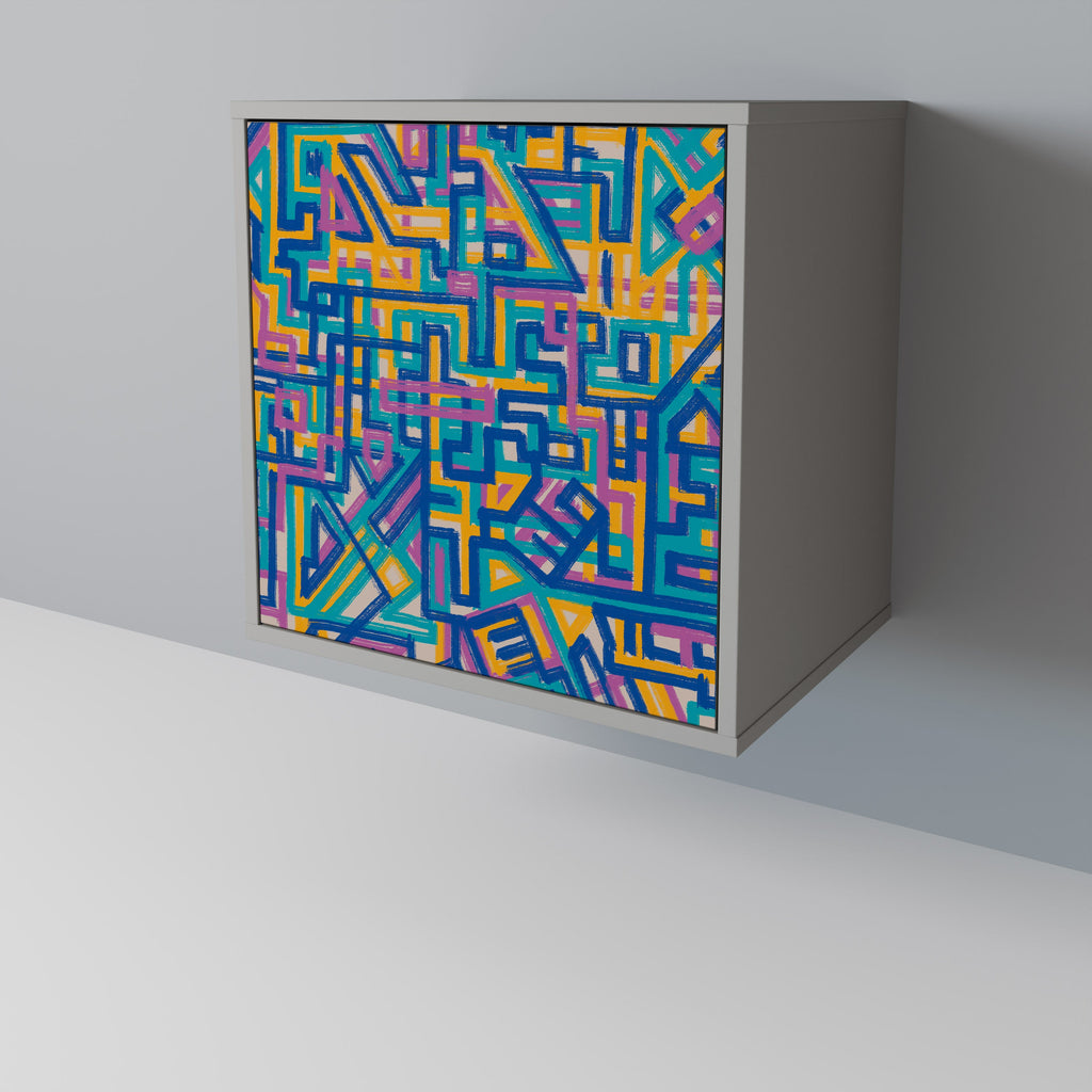 MEMORIES MAP 1-Door Sideboard in Grey Finish