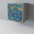 MEMORIES MAP 1-Door Sideboard in Grey Finish