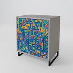 MEMORIES MAP 1-Door Sideboard in Grey Finish