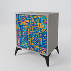 MEMORIES MAP 1-Door Sideboard in Grey Finish