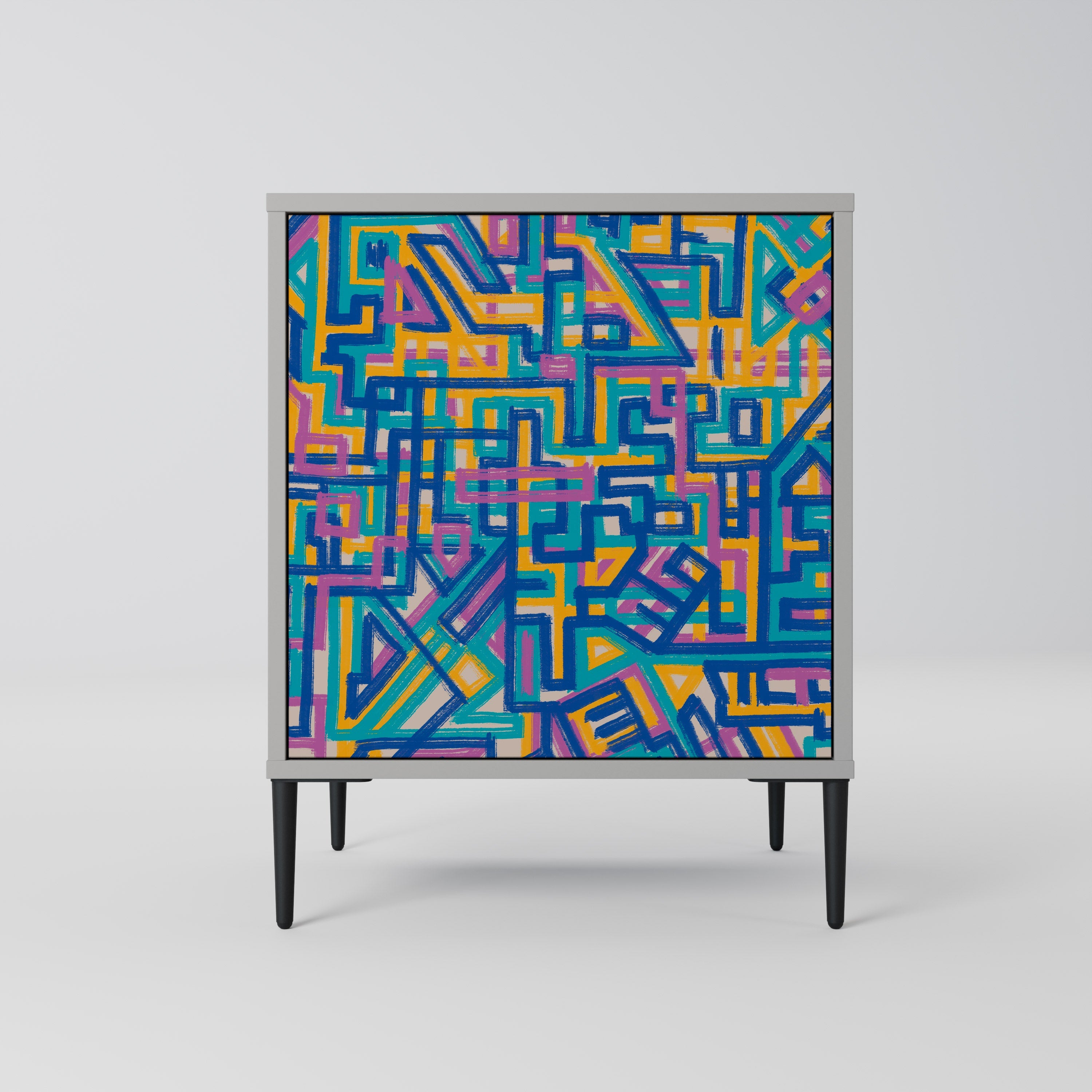 MEMORIES MAP Aparador de 1 Porta em Acabamento Cinzento