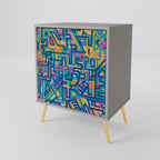 MEMORIES MAP 1-Door Sideboard in Grey Finish