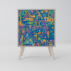 MEMORIES MAP 1-Door Sideboard in Grey Finish