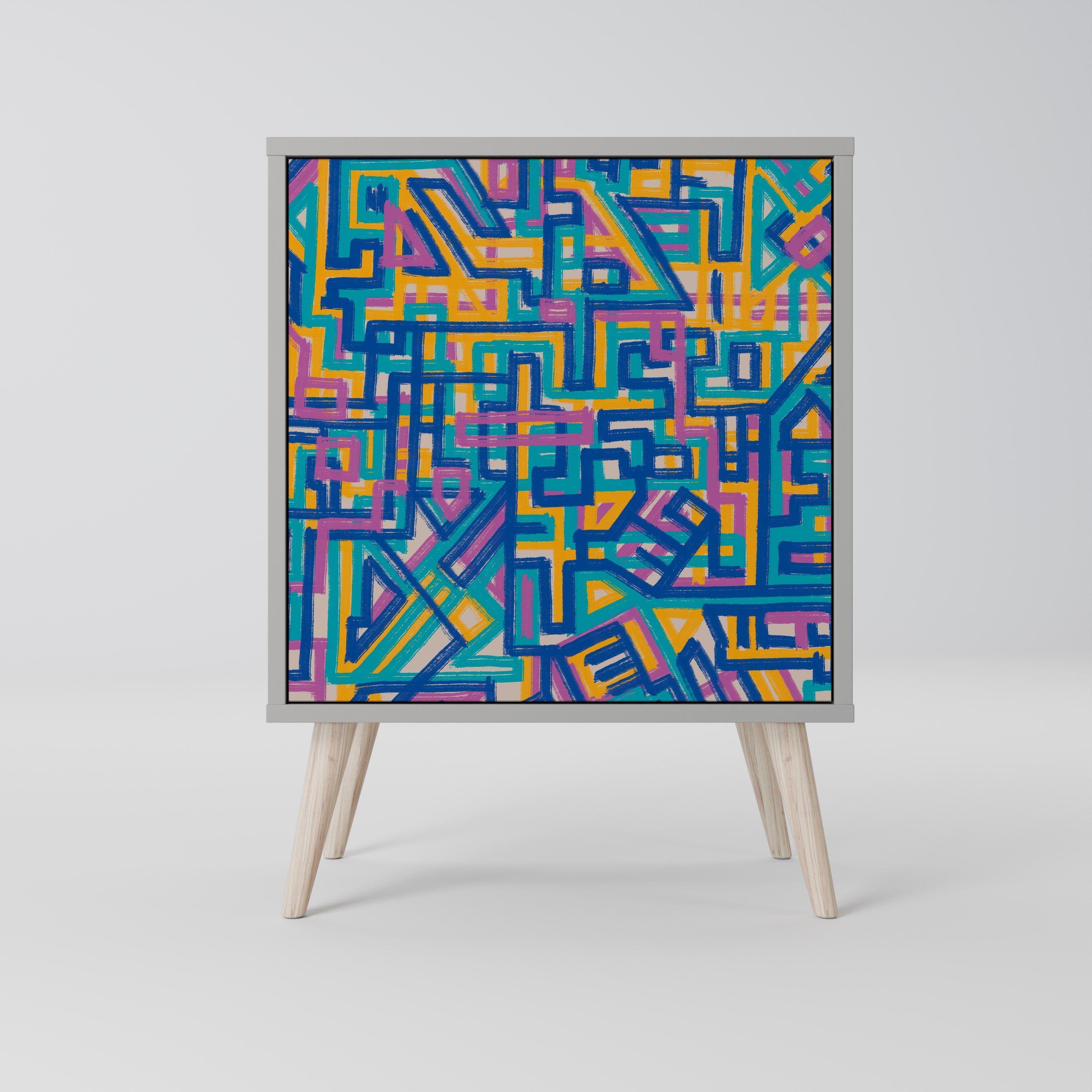 MEMORIES MAP Aparador de 1 Porta em Acabamento Cinzento