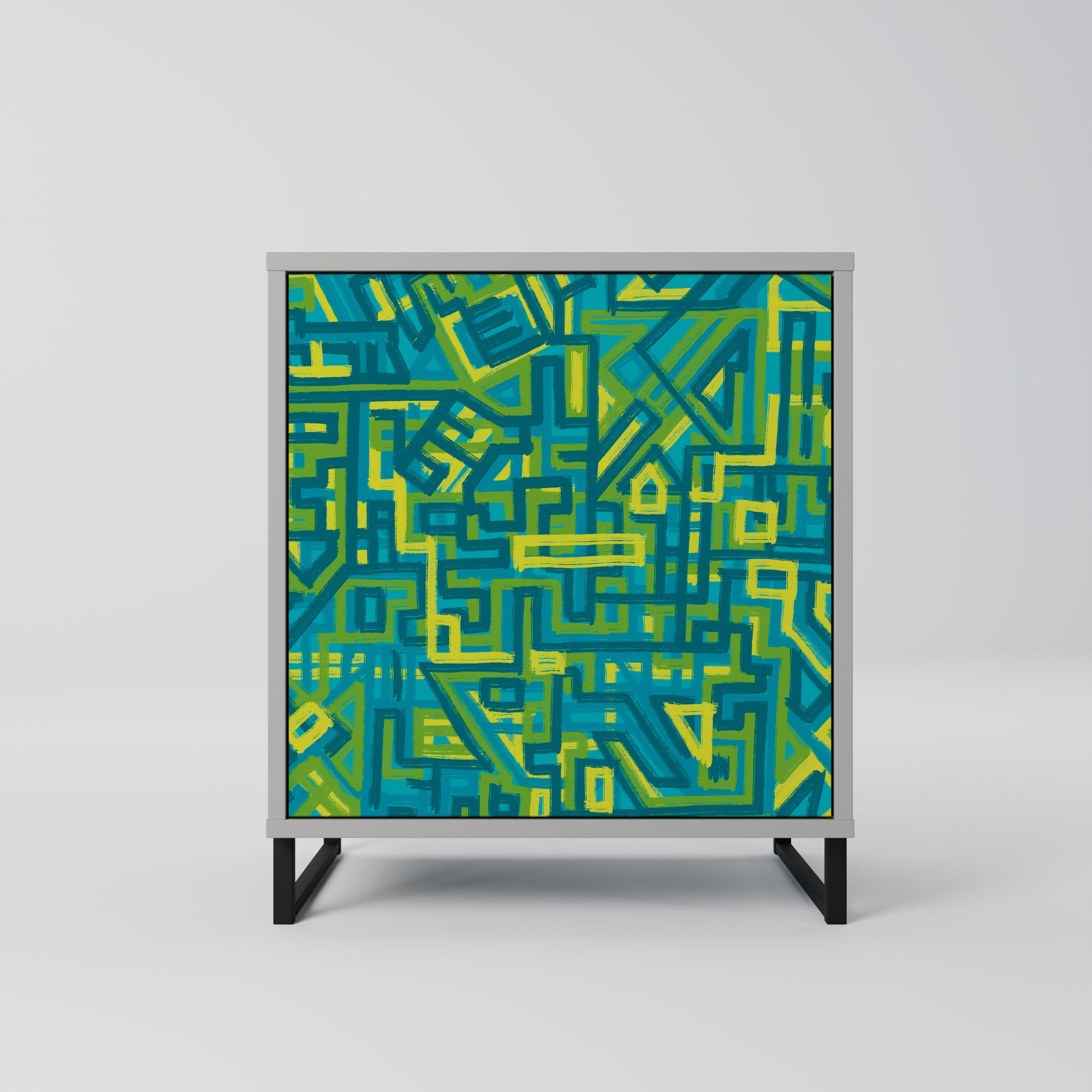 NOSTALGIC MEMORIES Aparador de 1 Porta em Acabamento Cinzento