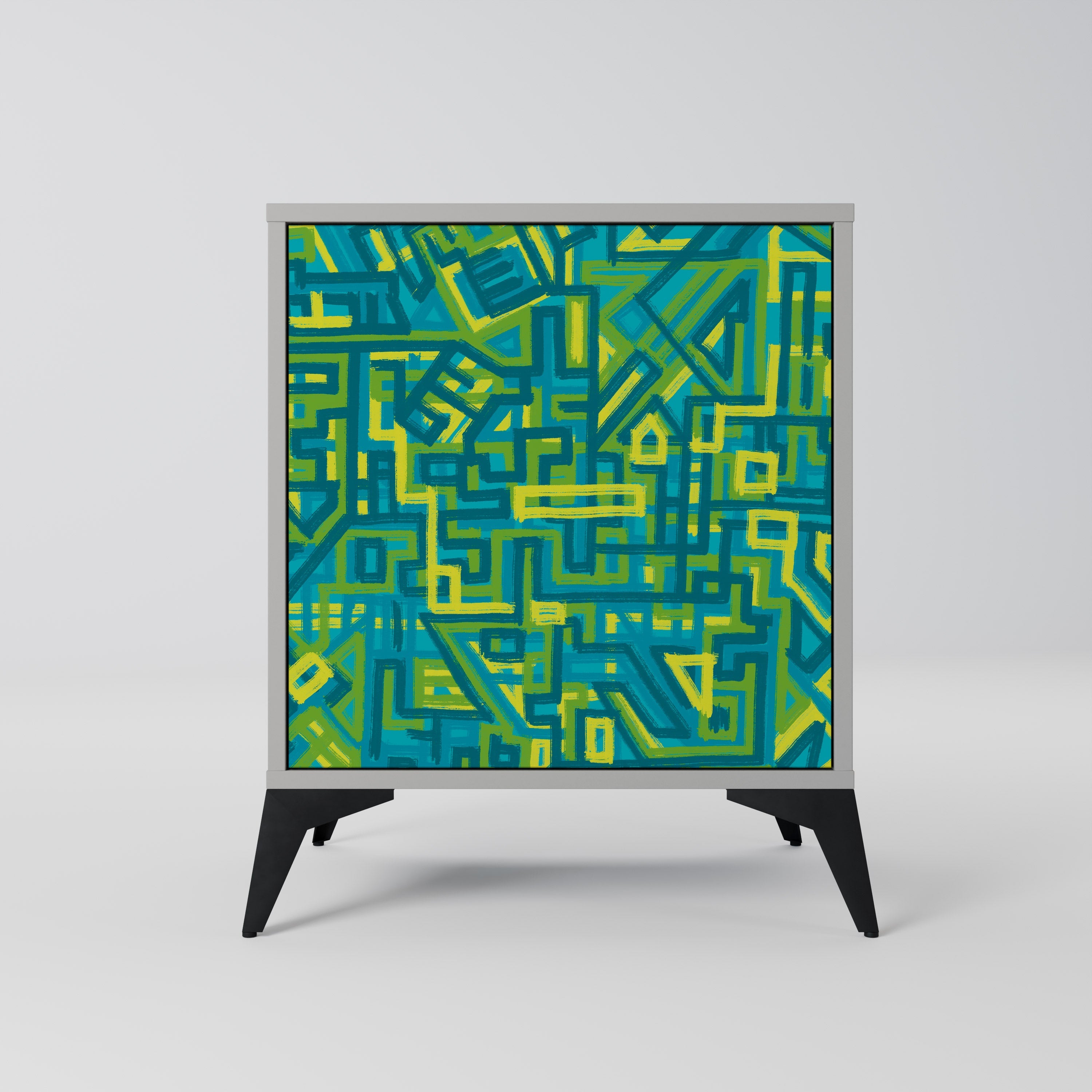 NOSTALGIC MEMORIES Aparador de 1 Porta em Acabamento Cinzento