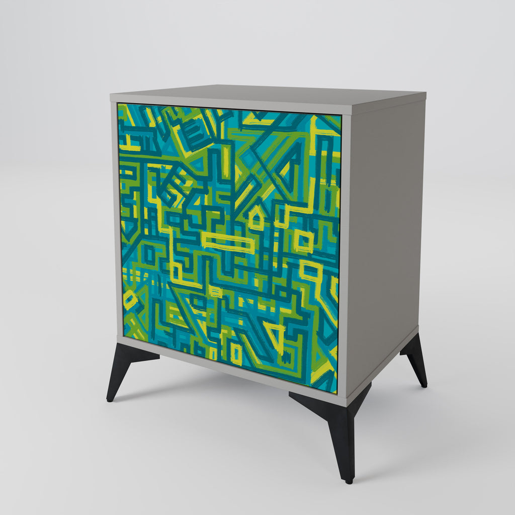 NOSTALGIC MEMORIES Aparador de 1 Porta em Acabamento Cinzento